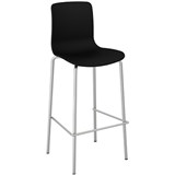 DAL ACTI CHAIR 4LEG HIGH BARSTOOL CHROME FRAME BLACK SHELL