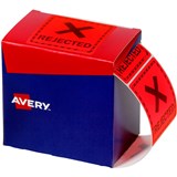 AVERY 932623 MESSAGE LABEL REJECTED 75 X 742MM FLUORO RED PACK 1000