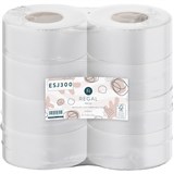 REGAL ECO RECYCLED JUMBO TOILET ROLL 2PLY 300M WHITE CARTON 8