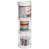 DEFLECTO STACKING ORGANISER WHITECLEAR PACK 3