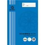 OLYMPIC SG284 SCIENCE BOOK 2MM GRAPH 8MM RULED 48 PAGE 55GSM A4 PACK 20