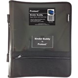 PROTEXT BINDER BUDDY WITH ZIPPER 2 RING WITH HANDLE PLUS PENCIL CASE PLUS POCKETS 25MM SMOKE