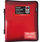 PROTEXT BINDER BUDDY WITH ZIPPER 3 RING WITH HANDLE 25MM RED