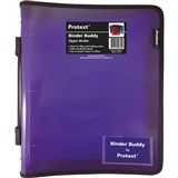 PROTEXT BINDER BUDDY WITH ZIPPER 3 RING WITH HANDLE 25MM PURPLE