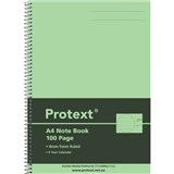 PROTEXT NOTE BOOK 8MM FEINT RULED 55GSM 100 PAGE A4 LIME