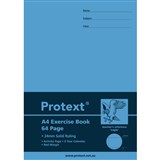 PROTEXT EXERCISE BOOK 24MM RULED 64 PAGE ASSORTED A4