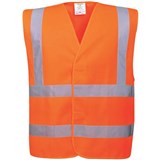 PORTWEST C470 HIVIS TWO BAND AND BRACE VEST ORANGE SM