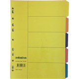 INITIATIVE DIVIDERS MANILLA 5TAB A4 BRIGHT COLOURS