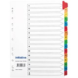 INITIATIVE INDEX DIVIDERS A4 AZ TAB COLOURED