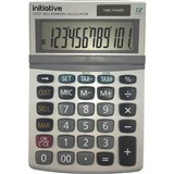 INITIATIVE DESKTOP CALCULATOR 12 DIGIT DUAL POWERED SMALL GREY