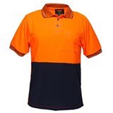 PORTWEST MP110 TWO TONED MICRO MESH POLO SHIRT ORANGE NAVY 9XL