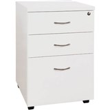 QT MOBILE PEDESTAL 3DRAWER LOCKABLE 468 X 510 X 685MM HIGH GLOSS WHITE