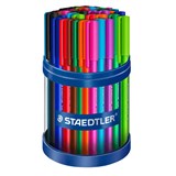 STAEDTLER 432 TRIANGULAR BALLPOINT STICK PEN MEDIUM ASSORTED CUP 50
