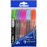 ARTLINE SMOOVE BALLPOINT PEN MEDIUM 10MM BRIGHT ASSORTED PACK 10