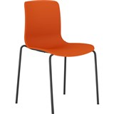 DAL ACTI CHAIR 4LEG BLACK POWDERCOAT FRAME ORANGE POLYPROP SHELL