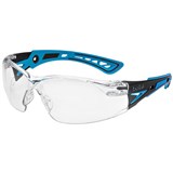 BOLLE SAFETY RUSH PLUS SMALL SAFETY GLASSES BLUE AND BLACK ARMS CLEAR LENS