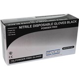 STYLUS NITRILE POWDERFREE DISPOSABLE GLOVES EXTRA LARGE BLACK PACK 100
