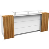 RAPIDLINE MARQUEE RECEPTION COUNTER 2400 X 855 X 1150MM GLOSS WHITEZEBRA