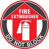 BRADY SAFETY FLOOR MARKER FIRE EXTINGUISHER DO NOT BLOCK SIGN