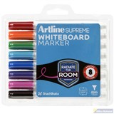ARTLINE SUPREME ANTIMICROBIAL WHITEBOARD MARKER BULLET 15MM ASSORTED PACK 8
