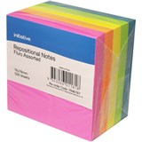 INITIATIVE REPOSITIONAL NOTES CUBE 76 X 76MM FLURO ASSORTED 500 SHEETS
