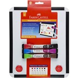 FABERCASTELL DOUBLE SIDED MAGNETIC WHITEBOARD AND 3 X BONUS BICOLOUR MARKERS 260 X 310MM