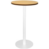 RAPIDLINE DRY BAR TABLE 600 X 1050MM BEECH COLOURED TABLE TOP  WHITE POWDER COAT BASE