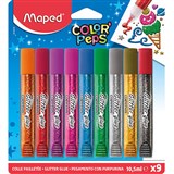 MAPED COLOR PEPS GLITTER GLUE 105ML TUBES ASSORTED PACK 9