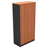 OM FULL DOOR STATIONERY CUPBOARD 900 X 450 X 1800MM CHERRYCHARCOAL