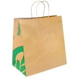 BIOPAK KRAFT PAPER BAGS TWIST HANDLE LARGE 300 X 305 X 170MM CARTON 250