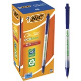 BIC ECOLUTIONS CLIC STIC RETRACTABLE BALLPOINT PEN MEDIUM BLUE BOX 50