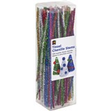 EDUCATIONAL COLOURS CHENILLE STEMS 300MM ASSORTED TINSEL PACK 200
