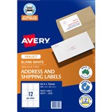 AVERY 936116 J8164 ADDRESS LABELS INKJET 12UP WHITE PACK 50