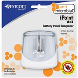 WESTCOTT IPOINT DOT BATTERY OPERATED PENCIL SHARPENER WHITE