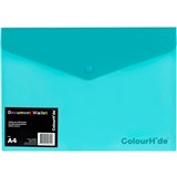 COLOURHIDE DOCUMENT WALLET PP A4 AQUA