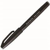 PENTEL SES15C BRUSH SIGN PEN MARKER BLACK BOX 10