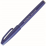 PENTEL SES15C BRUSH SIGN PEN MARKER BLUE BOX 10