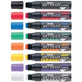 PENTEL SMW56 JUMBO WET ERASE CHALK MARKER CHISEL 1015MM ASSORTED BOX 12