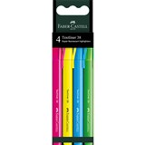 FABERCASTELL TEXTLINER 38 SUPERFLUORESCENT HIGHLIGHTERS ASSORTED PACK 4