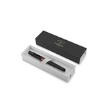 PARKER IM FOUNTAIN PEN VIBRANT RINGS SATIN BLACK WITH FLAME ORANGE