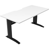 DELUXE RAPID SPAN STRAIGHT DESK WITH METAL MODESTY PANEL 1800 X 750 X 730MM BLACKNATURAL WHITE
