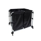 COMPASS COLLAPSIBLE LAUNDRY CART WITH VINYL BAGS 2 X 150L BLACK