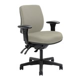 DAL ERGOSELECT SPARK ERGONOMIC CHAIR MEDIUM BACK 3 LEVER SEAT SLIDE BLACK NYLON BASE ADJUSTABLE ARMS DRIFTWOOD