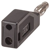 BANANA PLUG PIGGYBACK STYLE 4MM BLACK