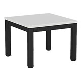 OLG AXIS COFFEE TABLE 600 X 600MM BLACK FRAME WHITE TOP