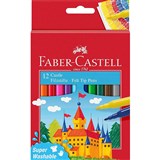 FABERCASTELL CASTLE FELTTIP COLOUR MARKERS ASSORTED PACK 12
