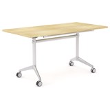OLG MODULUS FLIP TABLE 1500 X 750MM WHITE FRAME NEW OAK TOP