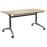 OLG MODULUS FLIP TABLE 1800 X 750MM BLACK FRAME NEW OAK TOP