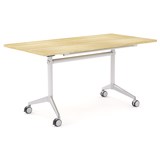 OLG MODULUS FLIP TABLE 1800 X 750MM WHITE FRAME NEW OAK TOP