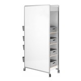 VISIONCHART WHITEBOARD HUDDLE MOBILE STORAGE WITH EXTRA 2 SHELVES AND 10 STORAGE BASKETS